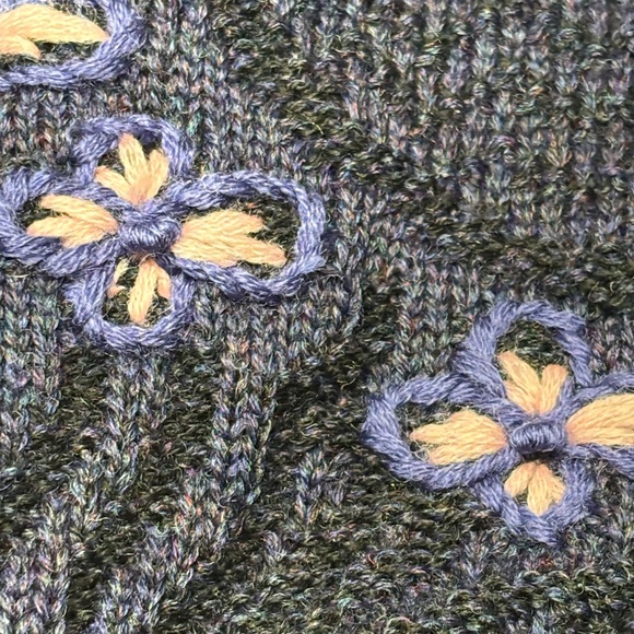 Geiger Wool size 38 (small/medium) Cardigan with Floral Details - Picture 7 of 13